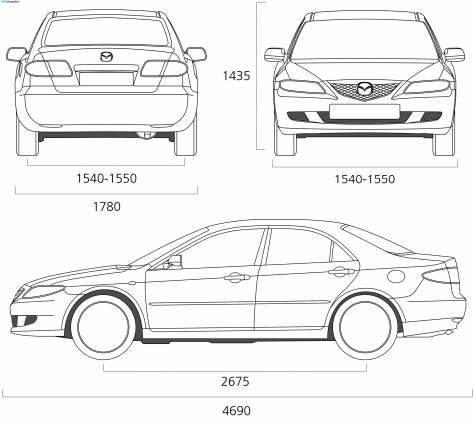 2007 Mazda 6 Sedan blueprint